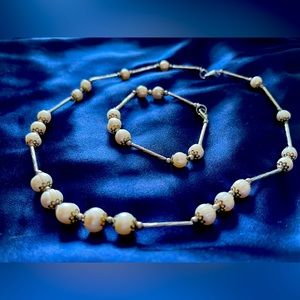 Vintage Burmese Pearl necklace and Bracelet